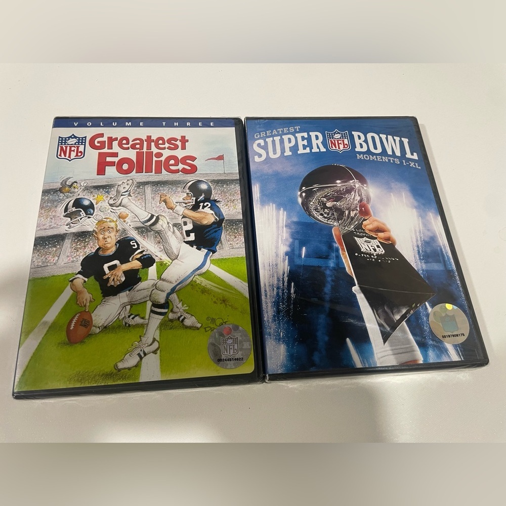NFL Greatest Follies and Super Bowl Moments DVD Set - Red and Blue